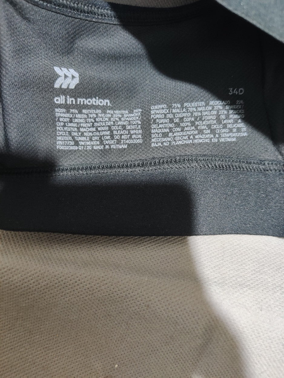 All In Motion Women Black Sport Bra