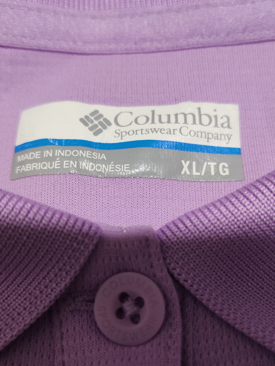 Columbia Women Sport Purple Polo T Shirt