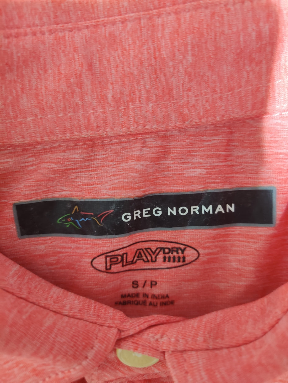 Greg Norman Men Sport Red Polo T Shirt