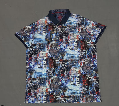 Au Noir Men Sport Blue Polo T Shirt