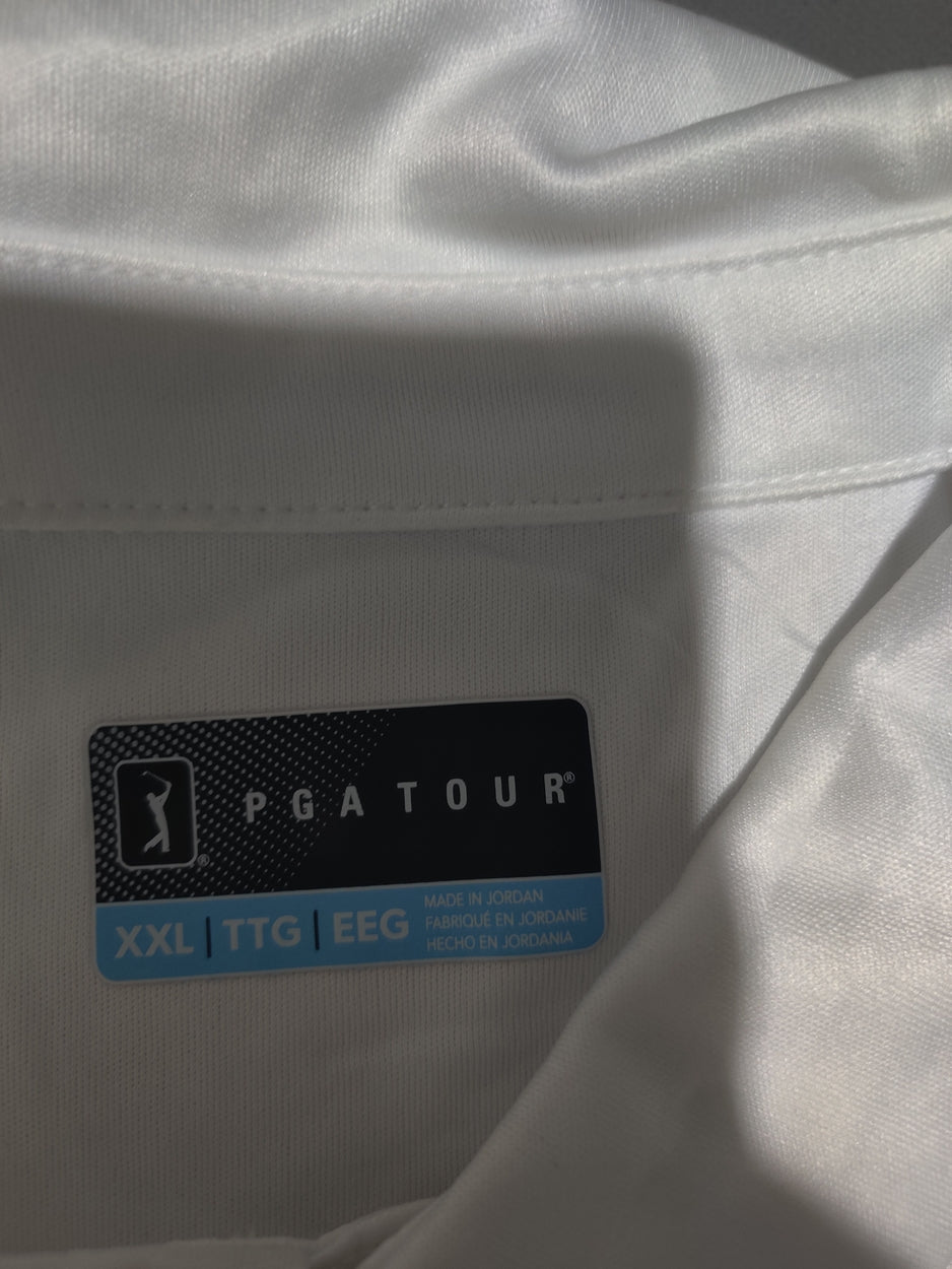 PGA Tour Men Sport White Polo T Shirt