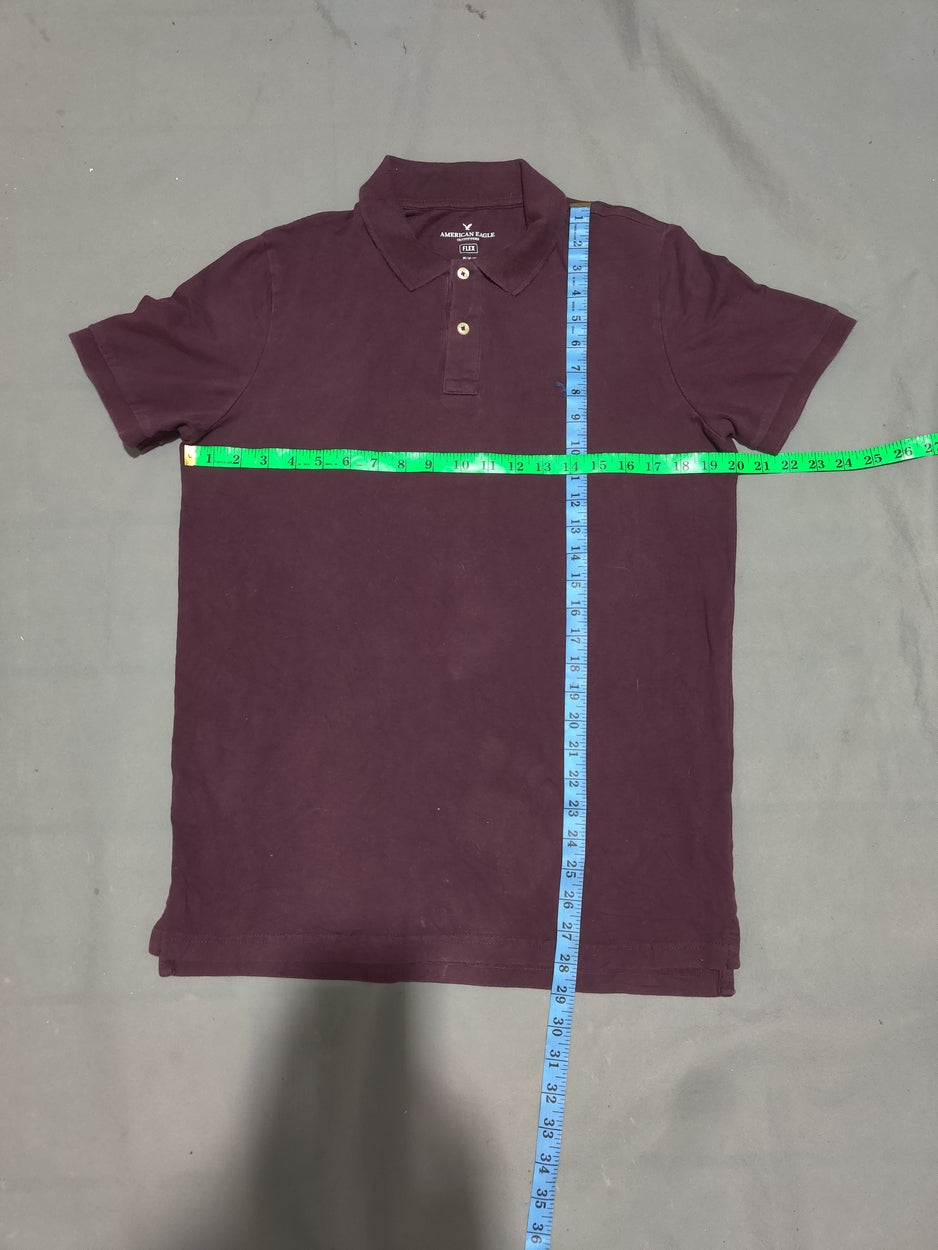 American Eagle Men Sport Maroon Polo T Shirt
