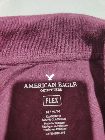American Eagle Men Sport Maroon Polo T Shirt