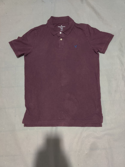 American Eagle Men Sport Maroon Polo T Shirt