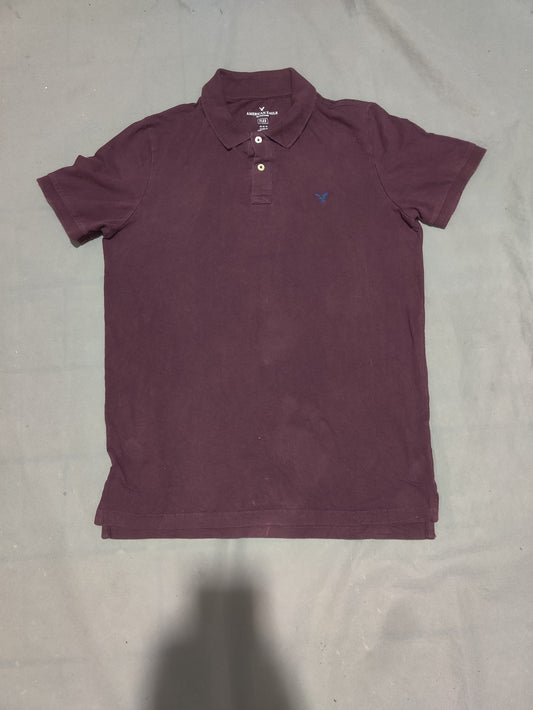 American Eagle Men Sport Maroon Polo T Shirt