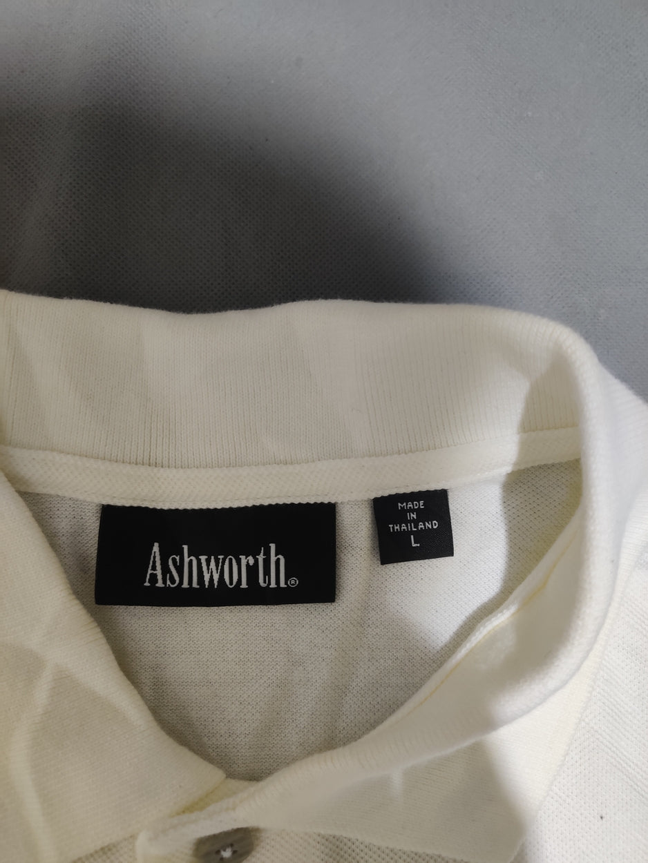 Ashworth Men Sport White Polo T Shirt