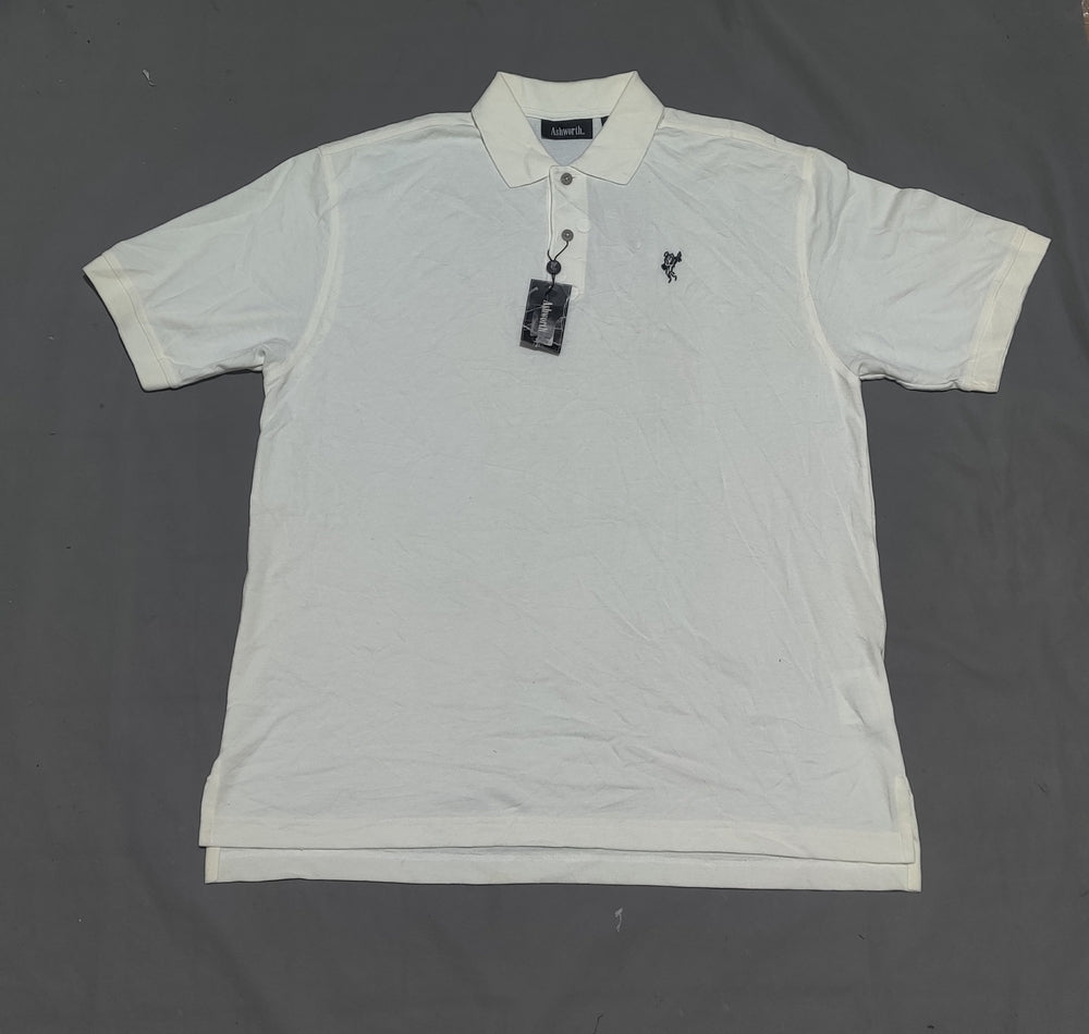 Ashworth Men Sport White Polo T Shirt