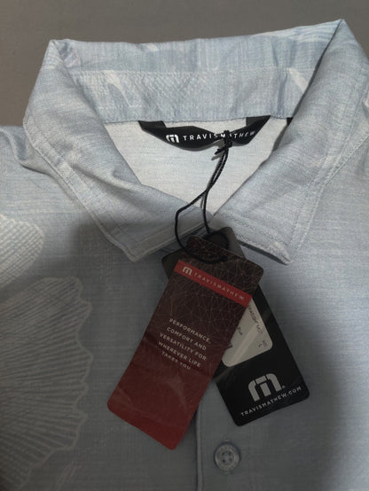 Travis Mathew Men Sport Blue Polo T Shirt