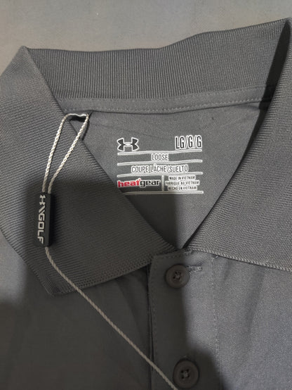 Under Armour Men Sport Gray Polo T Shirt
