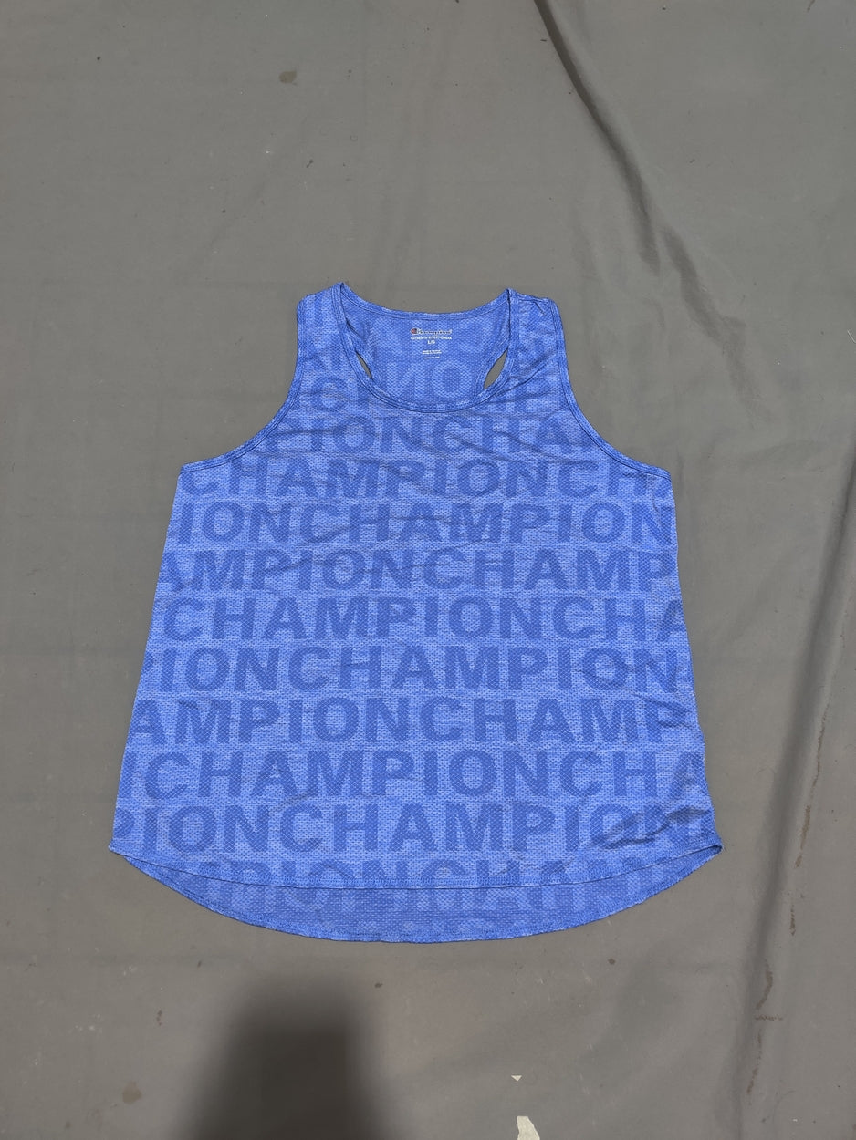 Champion Women Sport Blue Vest T Shirt