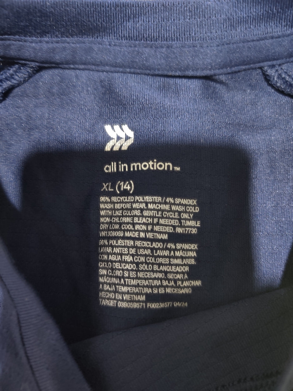 All In Motion Women Sport Blue Vest T Shirt