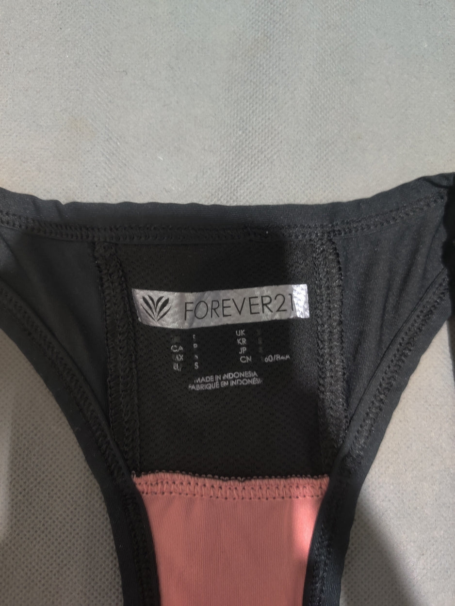Forever 21 Women Sport Black Vest T Shirt