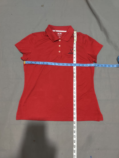 Adidas Women Sport Red Polo T Shirt
