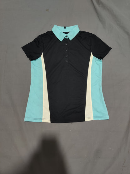 Izod Women Sport Black Polo T Shirt