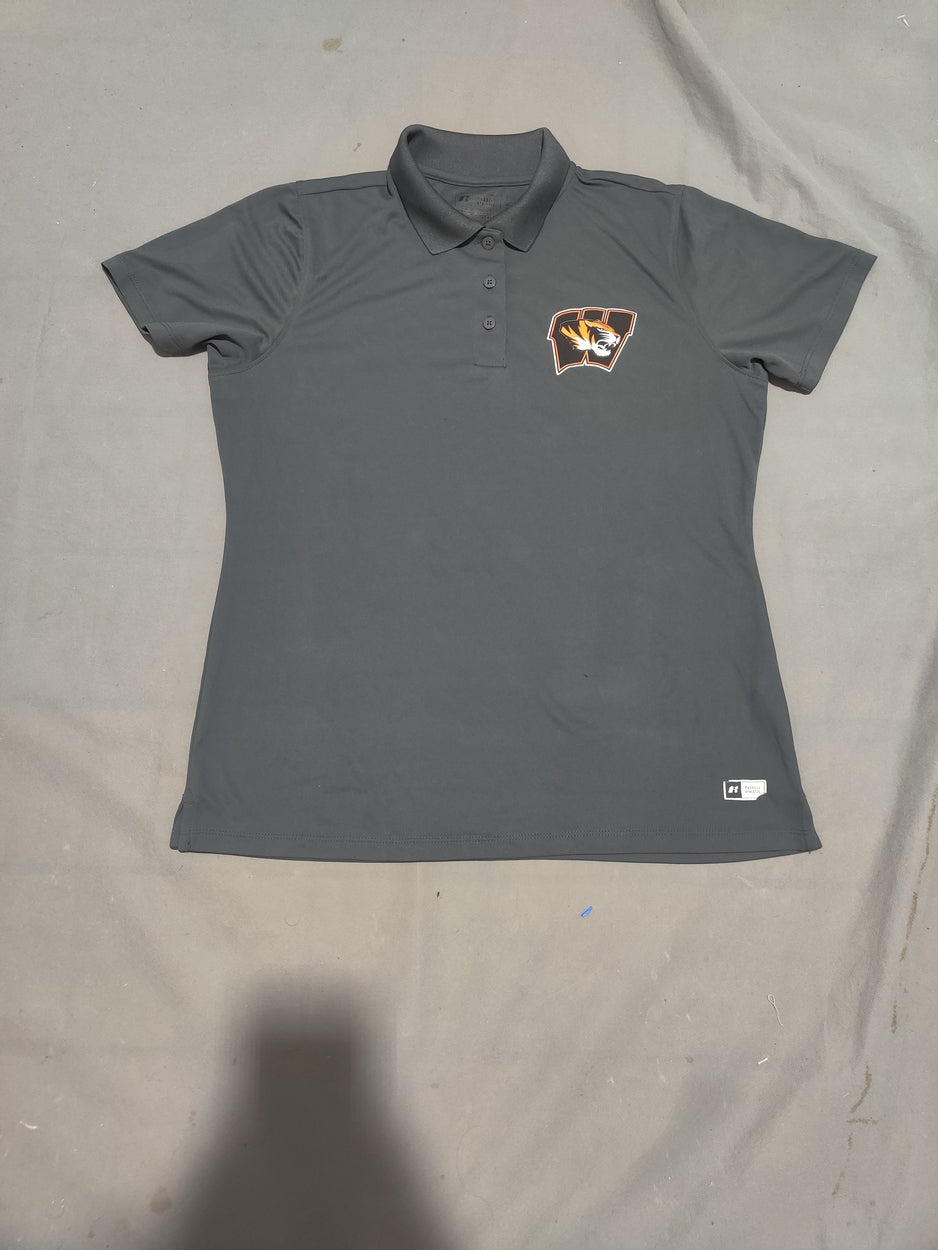 Russell Women Sport Gray Polo T Shirt