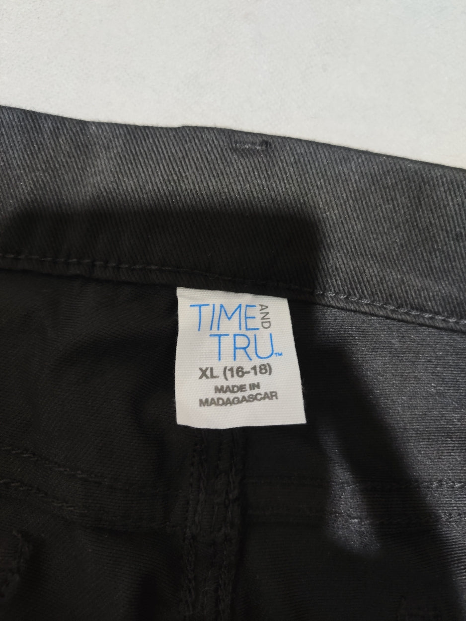 Time And Tru Women Black Sport Tights
