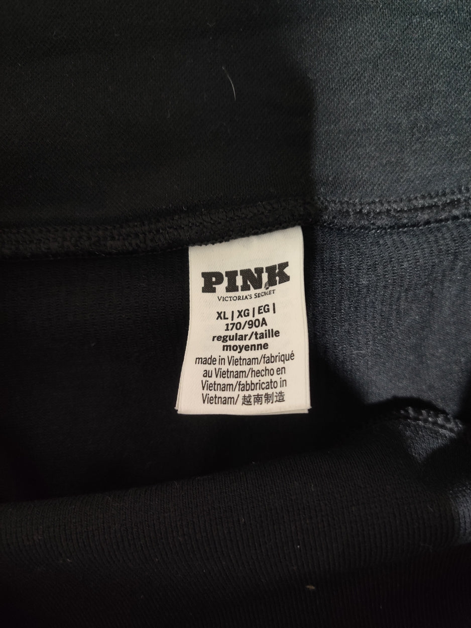 Pink Women Black Sport Tights