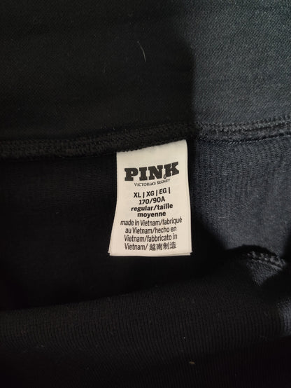 Pink Women Black Sport Tights