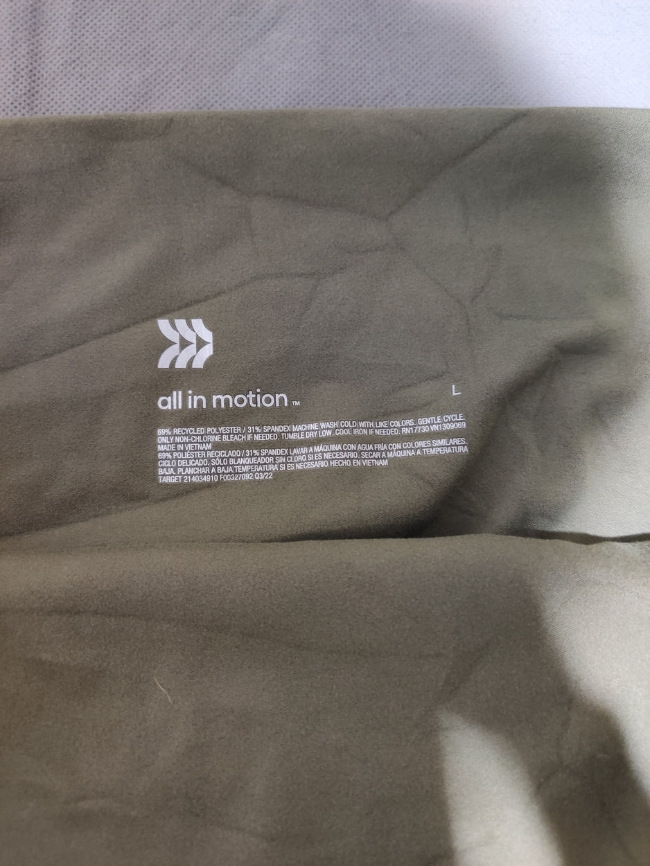 All In Motion Women Green Sport Tights