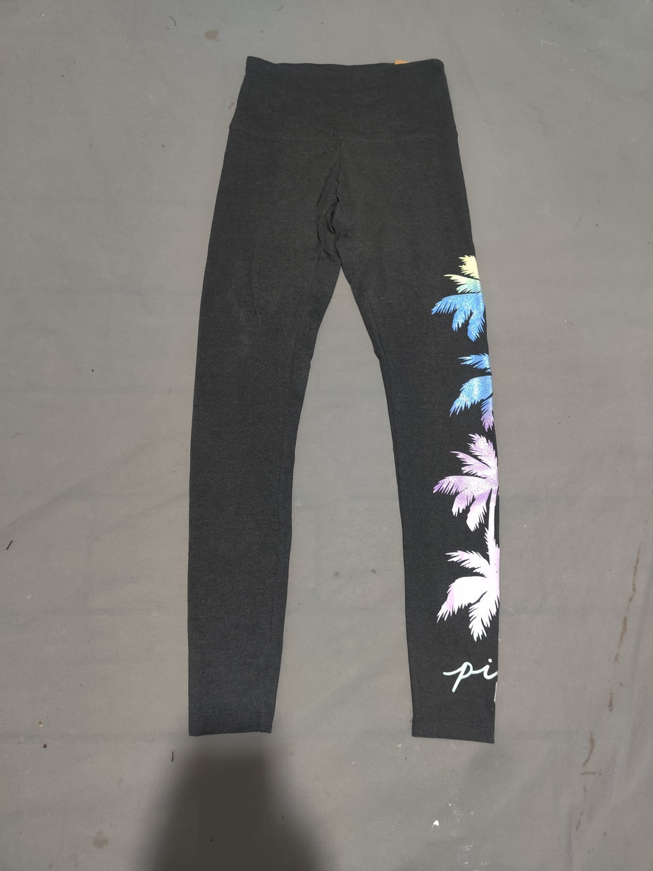 Pink Women Gray Sport Tights