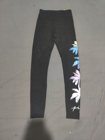 Pink Women Gray Sport Tights