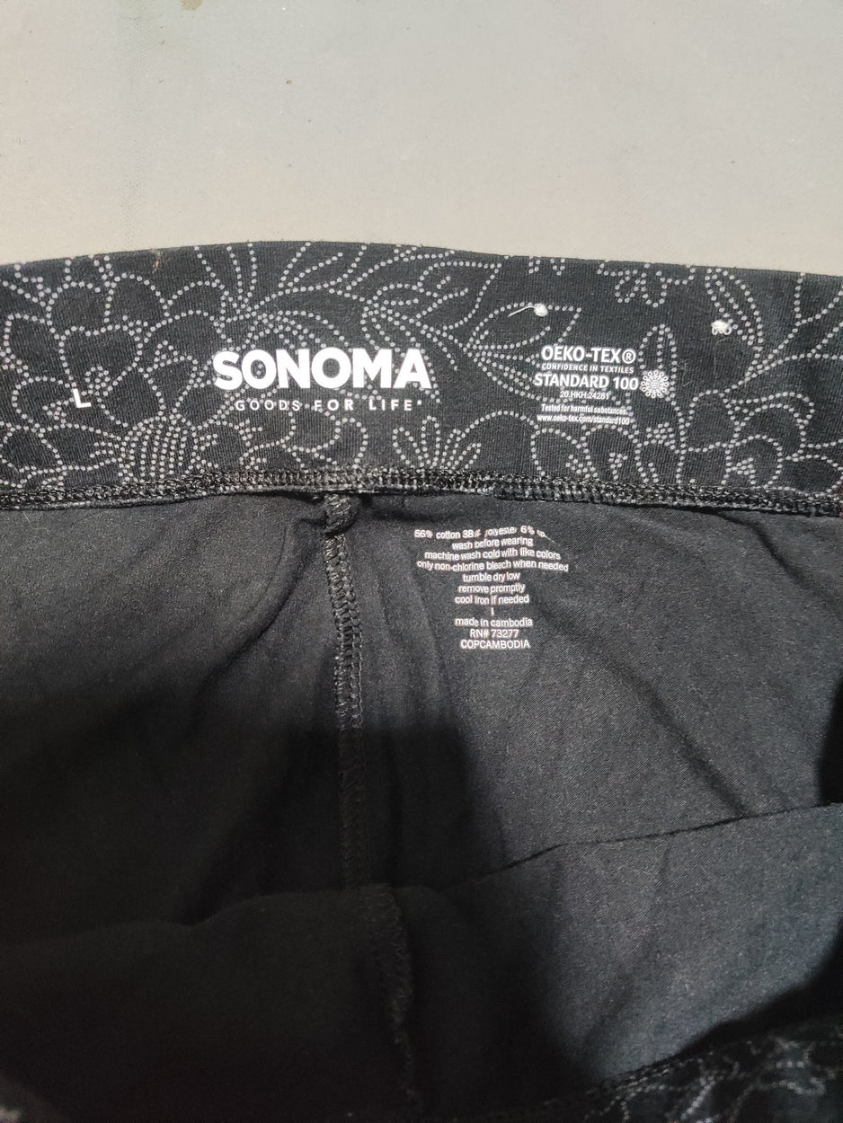 Sonoma Women Black Sport Tights