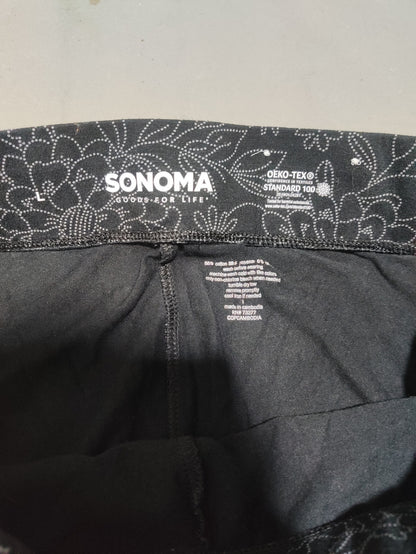 Sonoma Women Black Sport Tights