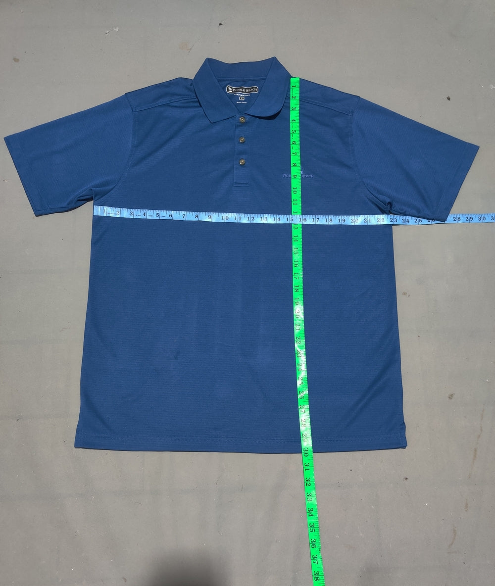 Pebble Beach Men Sport Blue Polo T Shirt