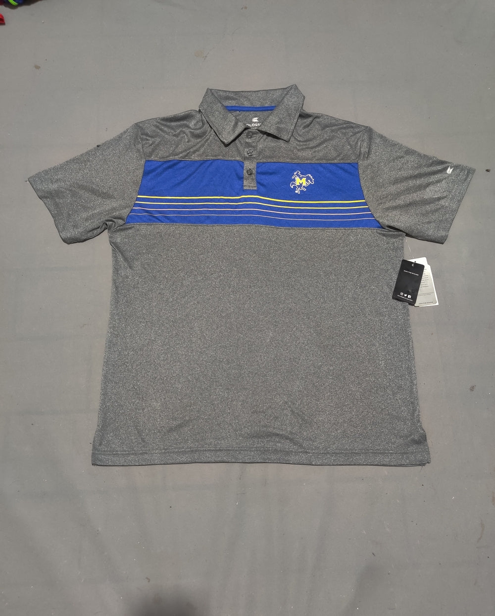 Colosseum Men Sport Gray Polo T Shirt