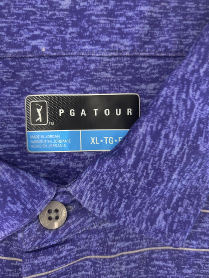 PGA Tour Men Sport Purple Polo T Shirt