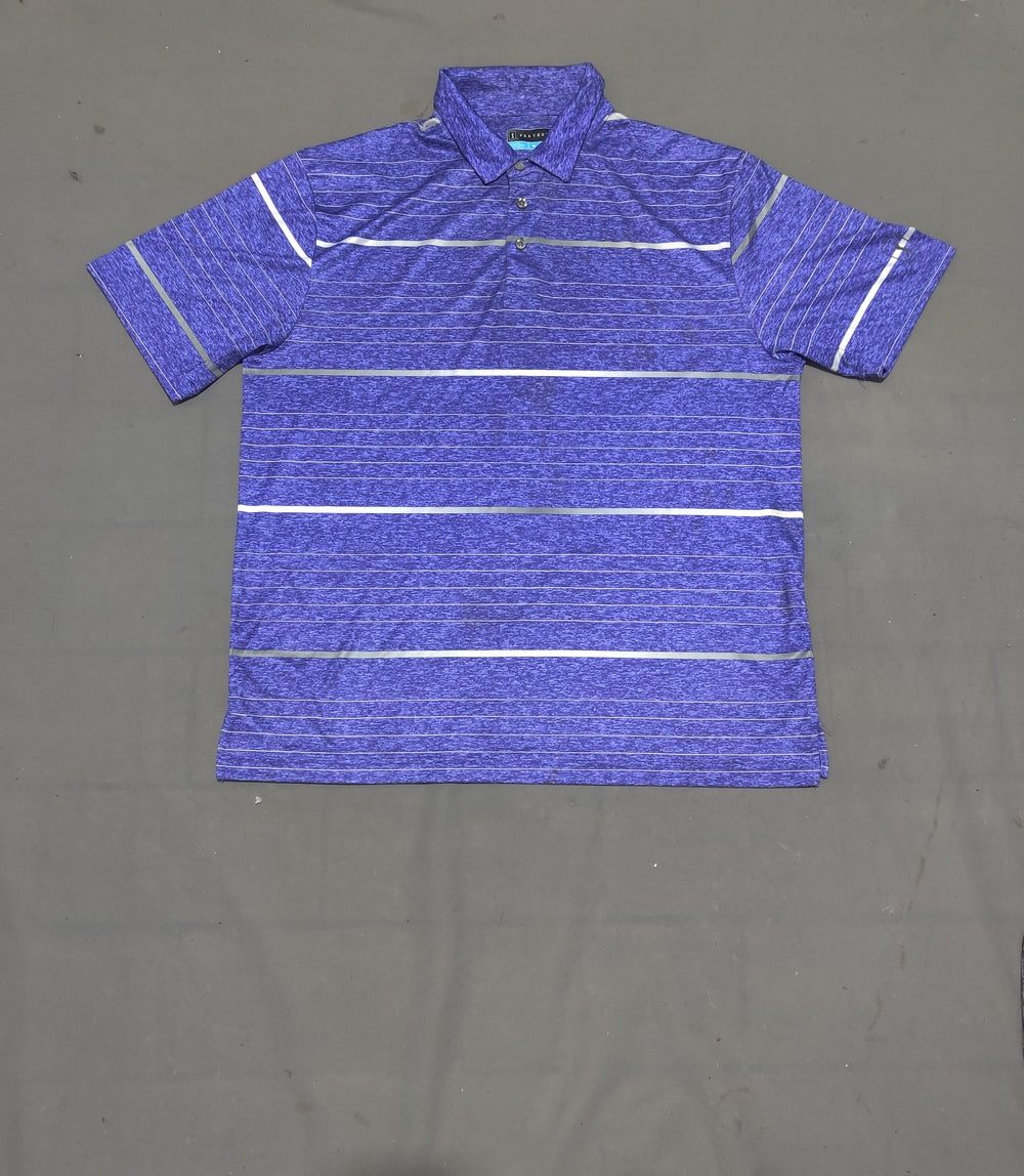 PGA Tour Men Sport Purple Polo T Shirt