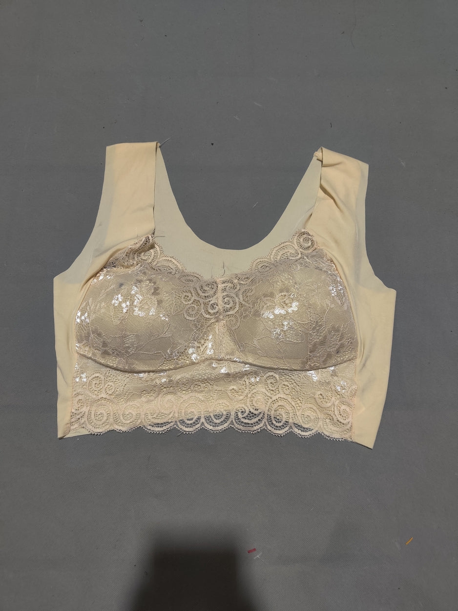 Preloved Women Cream Sport Bra