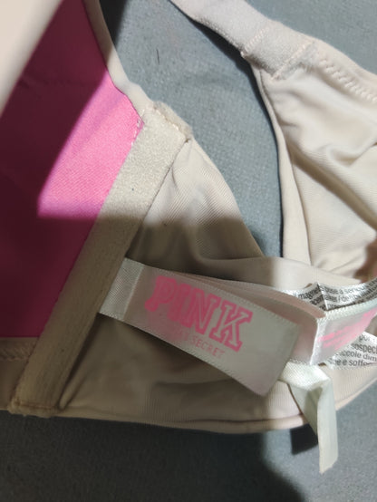 Pink Women Cream Sport Bra