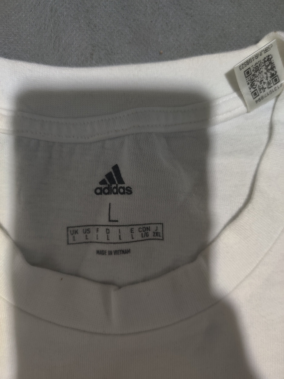 Adidas Men Cotton White T Shirt