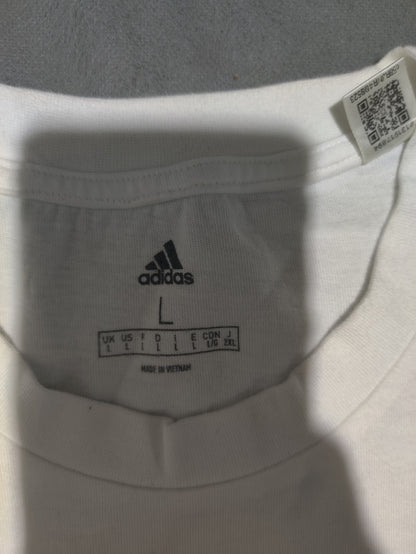 Adidas Men Cotton White T Shirt