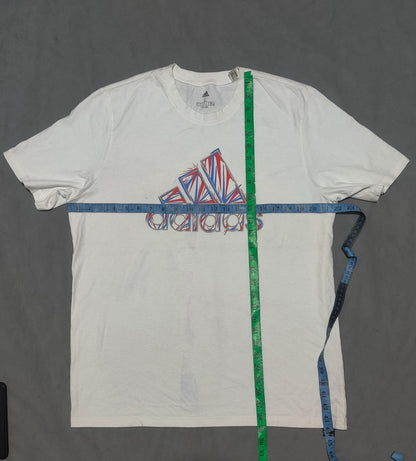 Adidas Men Cotton White T Shirt