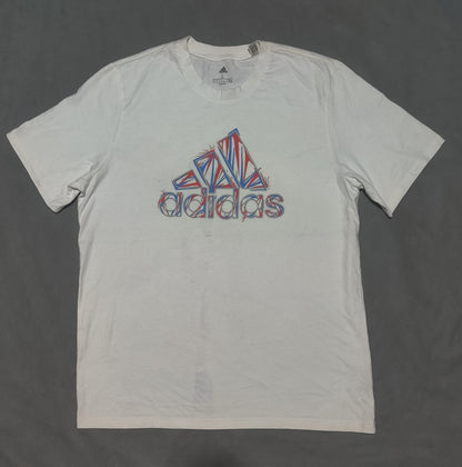 Adidas Men Cotton White T Shirt