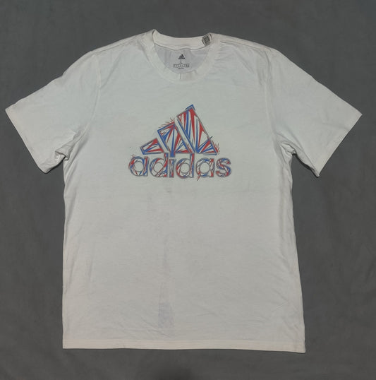 Adidas Men Cotton White T Shirt