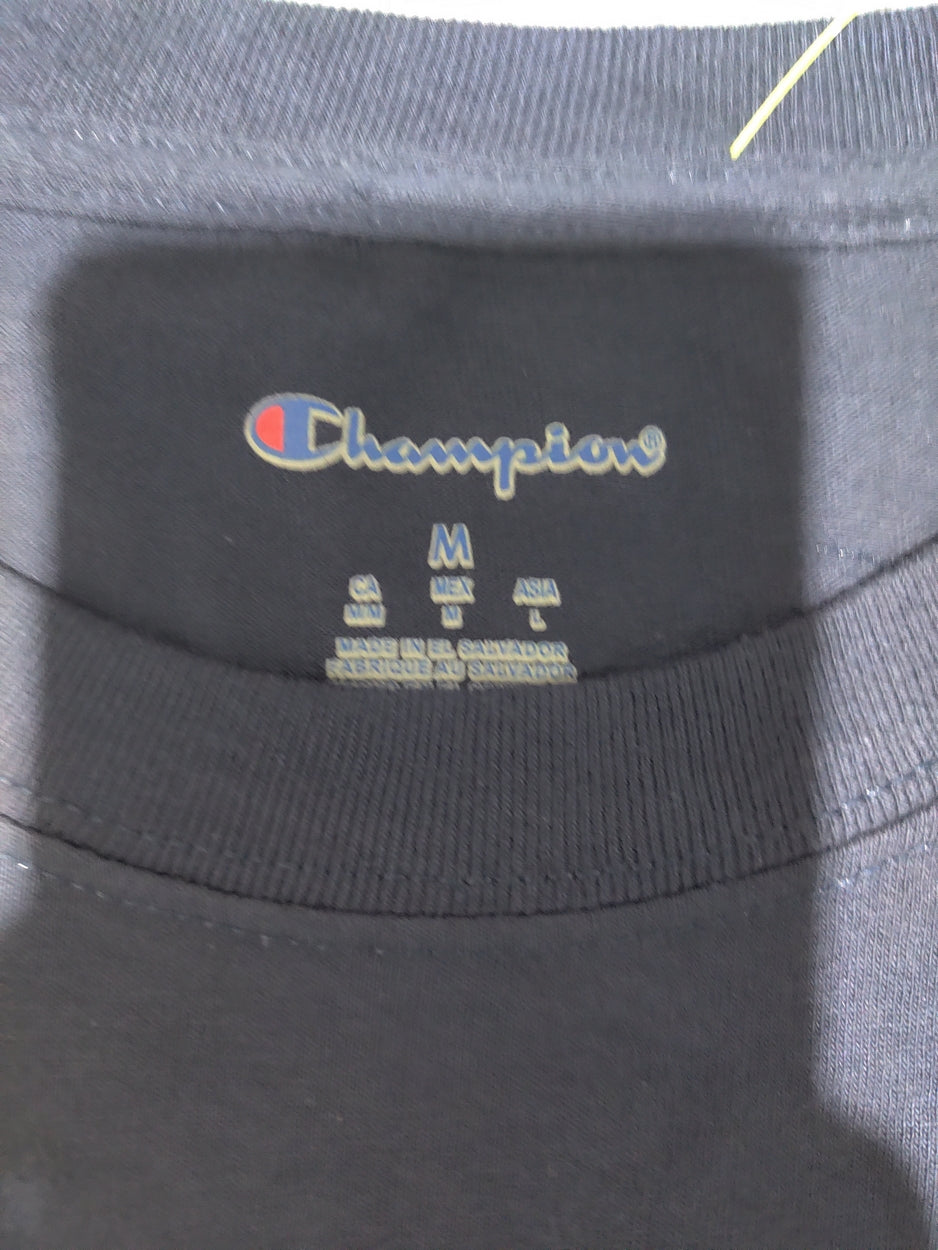 Champion Men Cotton Blue T Shirt