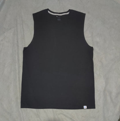 Russell Men Cotton Black Vest T Shirt