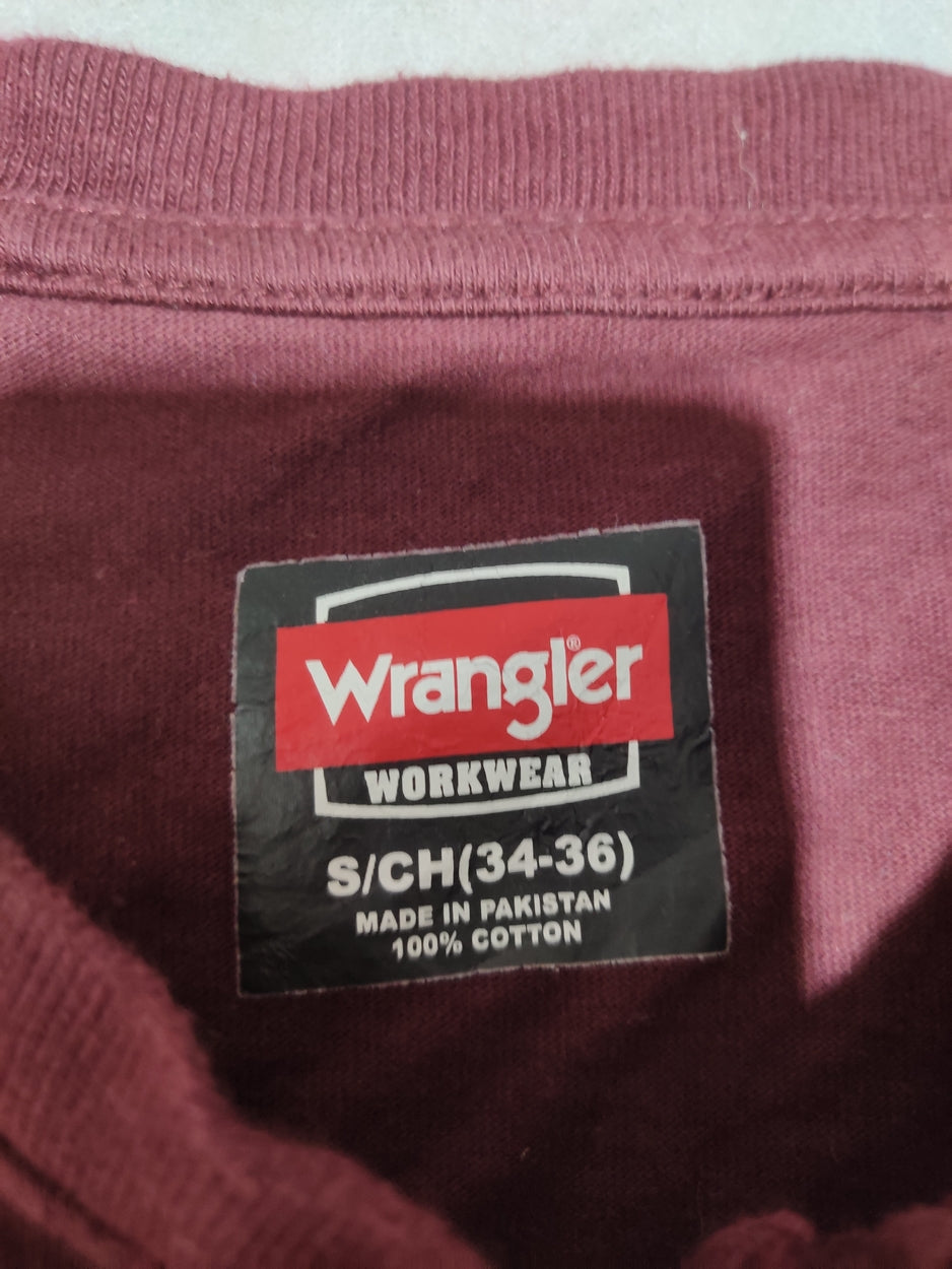 Wrangler Men Cotton Maroon T Shirt