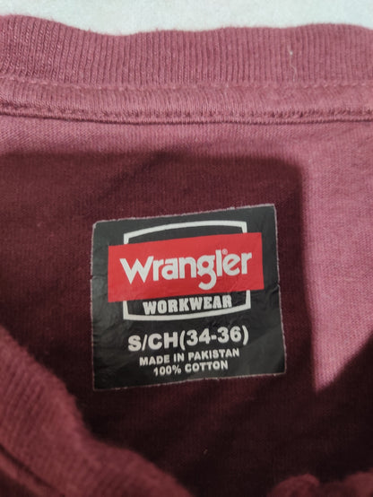 Wrangler Men Cotton Maroon T Shirt
