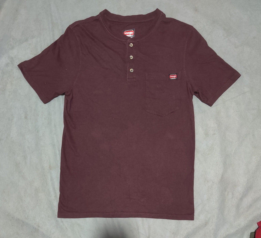 Wrangler Men Cotton Maroon T Shirt