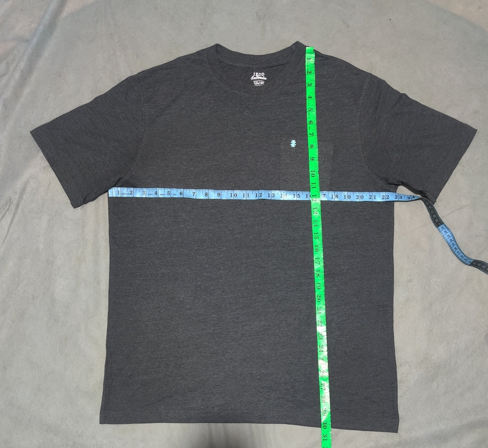 Izod Men Cotton Gray T Shirt