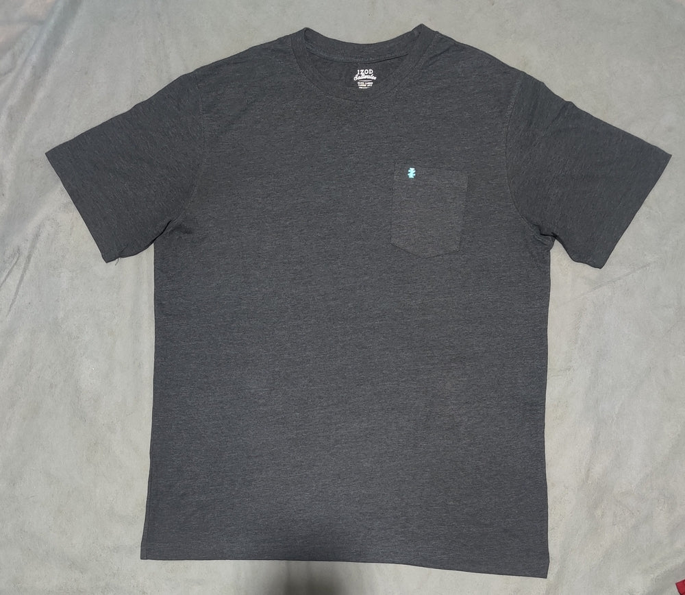 Izod Men Cotton Gray T Shirt