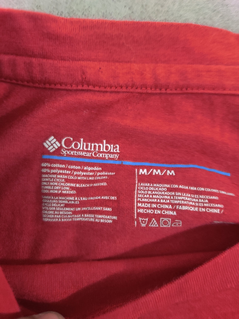 Columbia Men Cotton Red T Shirt