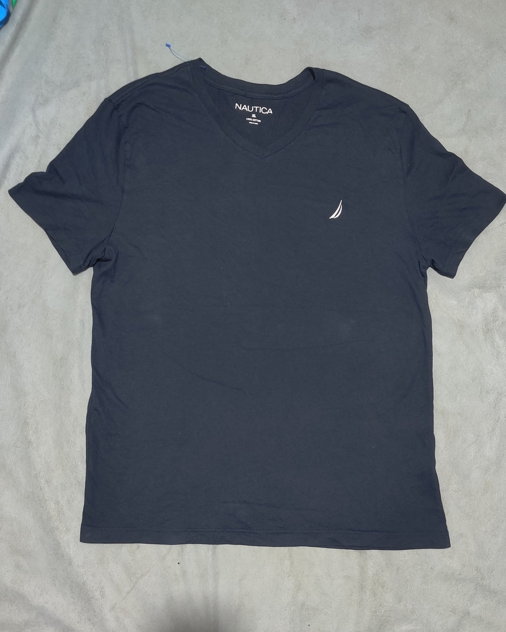 Nautica Men Cotton Blue T Shirt