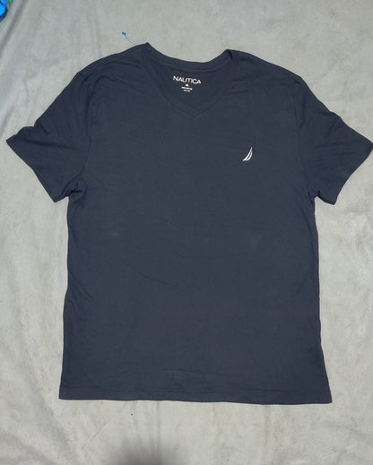 Nautica Men Cotton Blue T Shirt