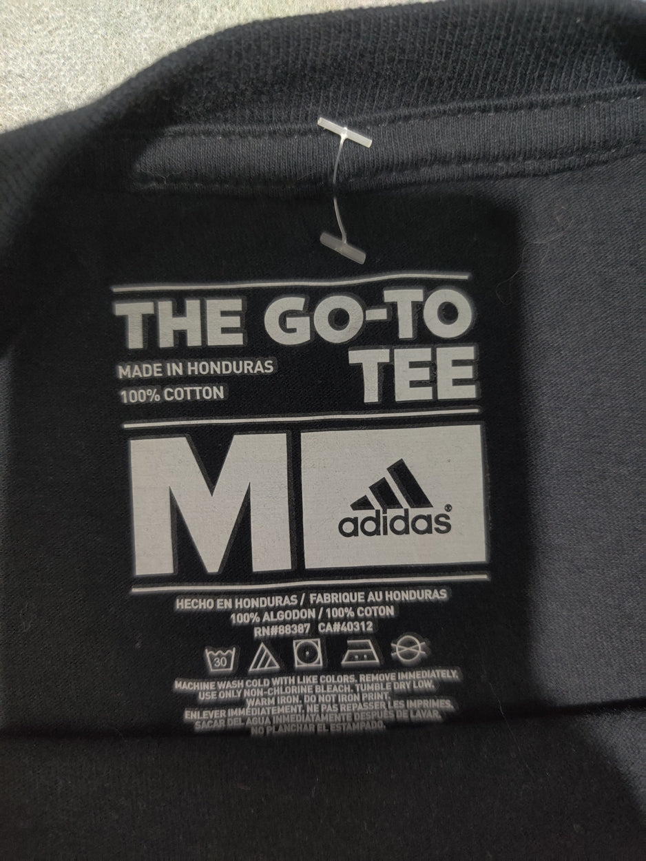Adidas Men Cotton Black T Shirt
