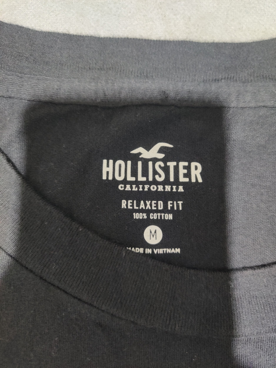 Hollister Men Cotton Black T Shirt